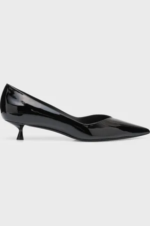 Stuart Weitzman Eva Patent Kitten-Heel Pumps