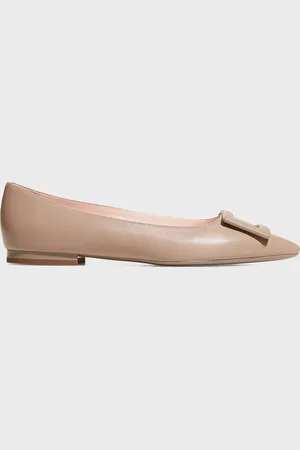 Roger Vivier Gommettine Leather Buckle Ballerina Flats