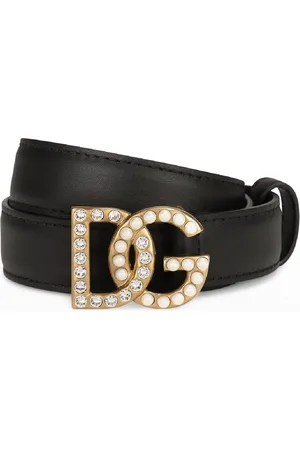 Dolce & Gabbana DG Swarovski Crystal & Pearl Leather Belt
