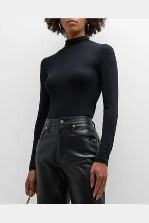 Frame Ribbed Turtleneck Top
