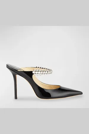 Jimmy Choo Bing Patent Jeweled Mules