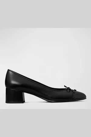 Tory Burch Mixed Leather Cap-Toe Ballerina Pumps
