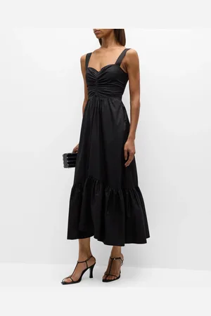 A.L.C. Lilah II Ruched Cotton A-Line Midi Dress