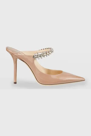 Jimmy Choo Bing Patent Crystal-Strap High-Heel Pumps