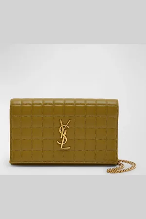 Saint Laurent Cassandre YSL Wallet on Chain in Quilted Smooth Leather