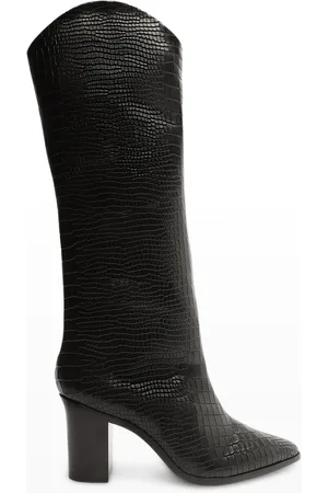 Schutz Analeah Snake-Print Leather Tall Boots