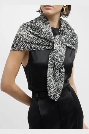 Saint Laurent Carre Leopard-Print Silk Scarf