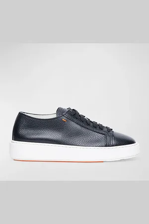 santoni Anginal Leather Low-Top Sneakers