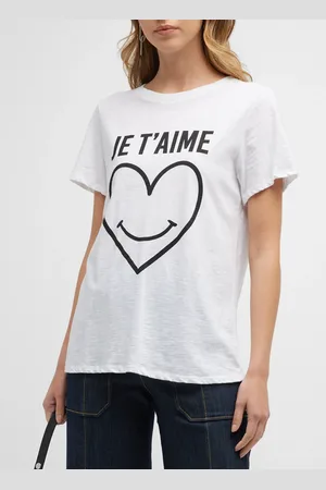 Cinq A Sept Smiling Heart Cotton Graphic Tee