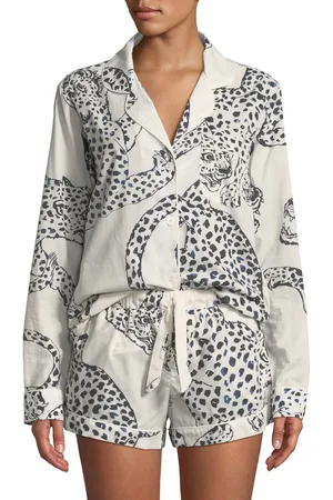 Desmond & Dempsey Leopard Print Classic Short Pajama Set