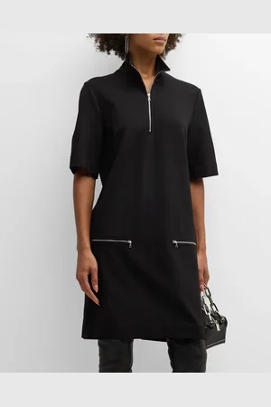 ROSETTA GETTY Quarter-Zip Mini Shift Dress