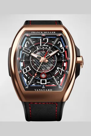 FRANCK MULLER Limited Edition Rose Gold Auberlen Skeleton Auto Watch with Leather Strap