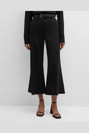 Argent Cropped Wide-Leg Seasonless Wool Trousers