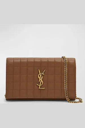 Saint Laurent Cassandre YSL Wallet on Chain in Quilted Smooth Leather