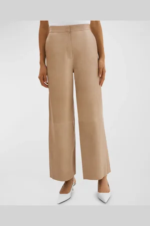 LaMarque Yaren Mid-Rise Wide-Leg Leather Ankle Pants