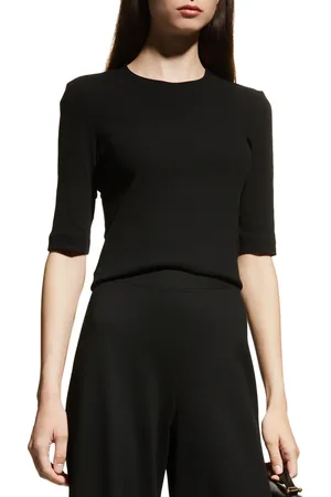 ROSETTA GETTY Cotton Cropped-Sleeve T-Shirt