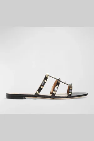 VALENTINO GARAVANI Rockstud Caged Flat Slide Sandals