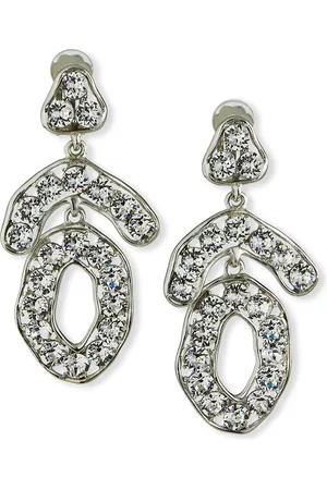 Kenneth Jay Lane Mixed-Shape Crystal Clip Earrings