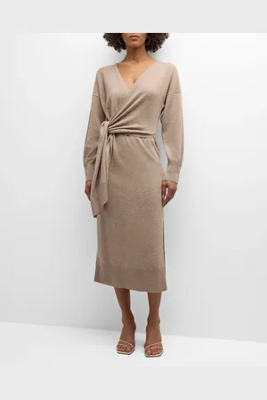 Simkhai Skyla Cotton Cashmere Midi Wrap Dress
