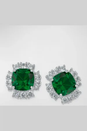 Kenneth Jay Lane Round and Cushion Cubic Zirconia Royal Glam Post Earrings