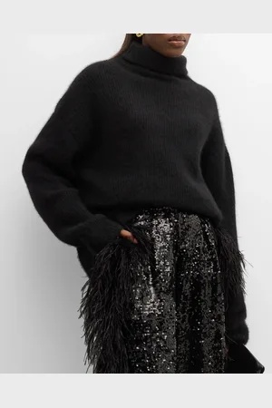 LAPOINTE Airy Cashmere Silk Ribbed Turtleneck Sweater