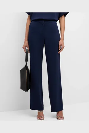 Natori Mid-Rise Straight-Leg Stretch Crepe Pants