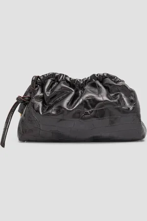 Mansur Gavriel Cloud Mini Croc-Embossed Clutch Bag