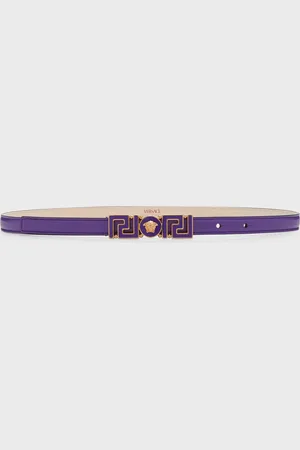 VERSACE Greca Medusa Buckle Skinny Leather Belt