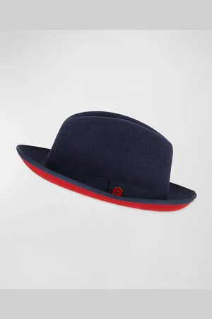 KEITH JAMES King Red-Brim Wool Fedora Hat