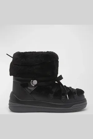 Moncler Insolux Leather Faux Fur Snow Boots