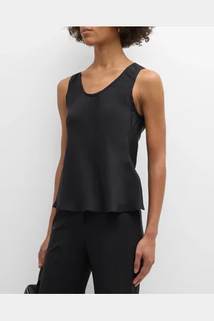 Argent Scoop-Neck Silk Charmeuse Tank