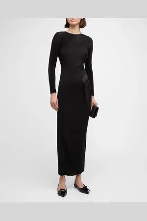 Giorgio Armani Plisse Jersey Gown with Beaded Hip Detail