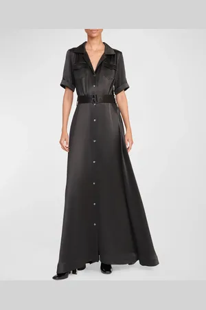 Staud Millie Belted Short-Sleeve Maxi Dress
