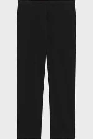 THEORY Treeca Good Linen Cropped Pull-On Ankle Pants