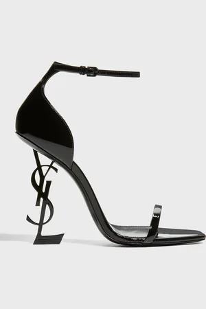Saint Laurent Opyum YSL Logo-Heel Sandals with Hardware