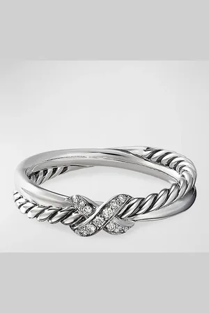 David Yurman Petite X Ring with Pave Diamonds