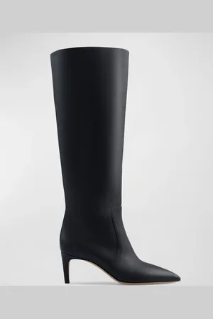 PARIS TEXAS Leather 60mm Low Stiletto Knee Boots