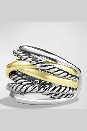 David Yurman Crossover Wide Ring with Gold