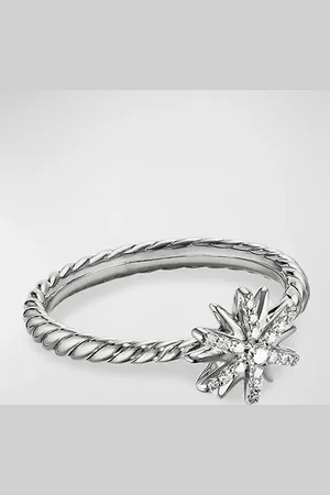 David Yurman Petite Starburst Station Ring with Pave Starburst