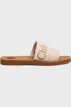 Chloé X High Summer Woody Embroidered Logo Flat Sandals