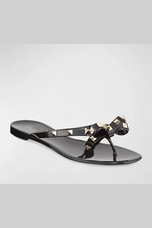 VALENTINO GARAVANI Rockstud PVC Flat Thong Sandals