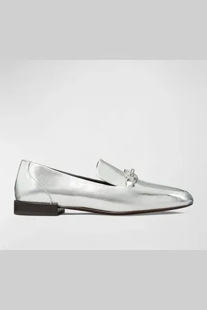 Tory Burch Jessa Metallic Bit Chain Loafers