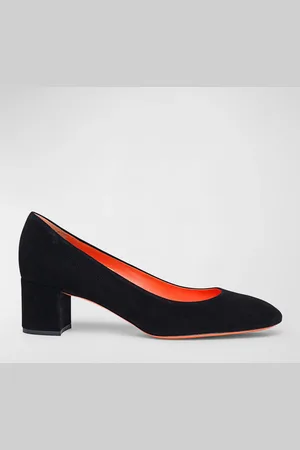 santoni Flight Suede Block-Heel Pumps