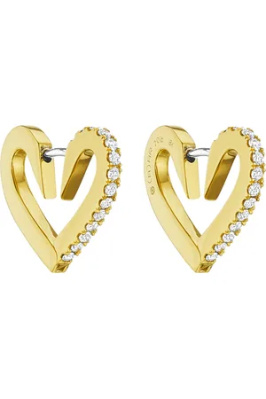 Cadar 18k Gold Small Diamond Heart Hoop Earrings