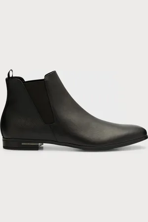 Prada Saffiano Leather Chelsea Boots
