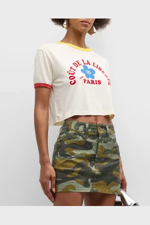 Cout de la Liberte Doutzen Flower Paris Cropped Ringer Tee
