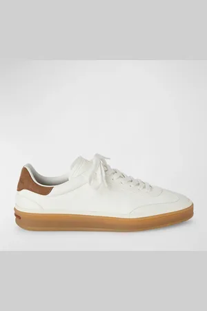 Loro Piana Mixed Leather Low-Top Tennis Sneakers