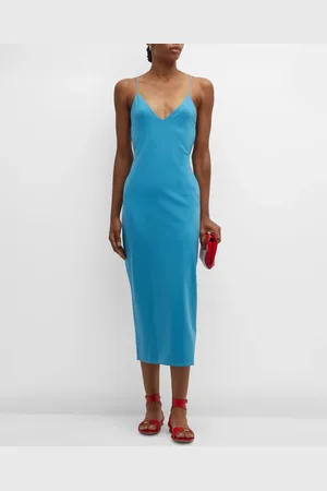 Giorgio Armani Jersey Midi Dress w/ Strappy Back