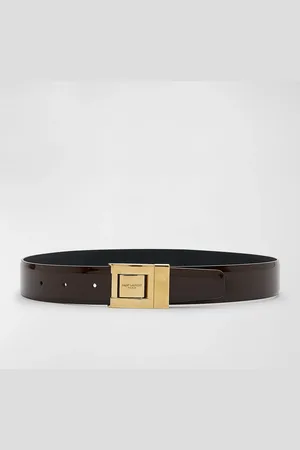Saint Laurent Patent Leather Belt With Golden Hardware