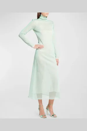 Giorgio Armani Double-Layer Open-Back Lurex Jersey Midi Dress